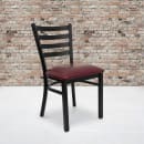 Flash Furniture XU-DG694BLAD-BURV-GG Restaurant Chair w/ Ladder Back & Burgundy Vinyl Seat - Steel Frame, Black thumbnail 9