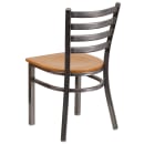 Flash Furniture XU-DG694BLAD-CLR-NATW-GG Restaurant Chair w/ Ladder Back & Natural Wood Seat - Steel Frame, Silver thumbnail 4