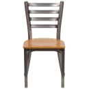 Flash Furniture XU-DG694BLAD-CLR-NATW-GG Restaurant Chair w/ Ladder Back & Natural Wood Seat - Steel Frame, Silver thumbnail 5