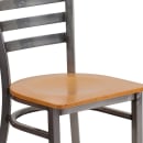 Flash Furniture XU-DG694BLAD-CLR-NATW-GG Restaurant Chair w/ Ladder Back & Natural Wood Seat - Steel Frame, Silver thumbnail 7