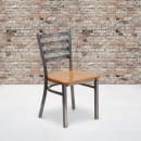 Flash Furniture XU-DG694BLAD-CLR-NATW-GG Restaurant Chair w/ Ladder Back & Natural Wood Seat - Steel Frame, Silver thumbnail 9