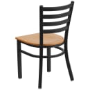 Flash Furniture XU-DG694BLAD-NATW-GG Restaurant Chair w/ Ladder Back & Natural Wood Seat - Steel Frame, Black thumbnail 4