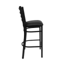 Flash Furniture XU-DG697BLAD-BAR-BLKV-GG Bar Stool w/ Metal Ladder Back & Black Vinyl Seat, Black thumbnail 11