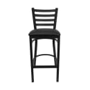 Flash Furniture XU-DG697BLAD-BAR-BLKV-GG Bar Stool w/ Metal Ladder Back & Black Vinyl Seat, Black thumbnail 13