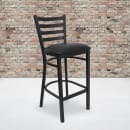 Flash Furniture XU-DG697BLAD-BAR-BLKV-GG Bar Stool w/ Metal Ladder Back & Black Vinyl Seat, Black thumbnail 9