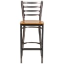 Flash Furniture XU-DG697BLAD-CLR-BAR-NATW-GG Bar Stool w/ Metal Ladder Back & Natural Wood Seat, Clear Coat Steel thumbnail 5