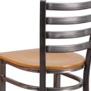 Flash Furniture XU-DG697BLAD-CLR-BAR-NATW-GG Bar Stool w/ Metal Ladder Back & Natural Wood Seat, Clear Coat Steel thumbnail 8