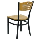 Flash Furniture XU-DG-6G7B-SLAT-NATW-GG Restaurant Chair w/ Natural Wood Back & Seat - Steel Frame, Black thumbnail 4