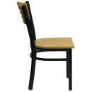 Flash Furniture XU-DG-6G7B-SLAT-NATW-GG Restaurant Chair w/ Natural Wood Back & Seat - Steel Frame, Black thumbnail 6