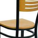 Flash Furniture XU-DG-6G7B-SLAT-NATW-GG Restaurant Chair w/ Natural Wood Back & Seat - Steel Frame, Black thumbnail 8