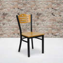 Flash Furniture XU-DG-6G7B-SLAT-NATW-GG Restaurant Chair w/ Natural Wood Back & Seat - Steel Frame, Black thumbnail 9