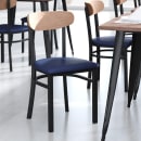 Flash Furniture XU-DG6V5BLV-NAT-GG Dining Chair w/ Solid Back & Blue Vinyl Seat - Steel Frame, Black thumbnail 4