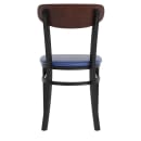 Flash Furniture XU-DG6V5BLV-WAL-GG Dining Chair w/ Solid Back & Blue Vinyl Seat - Steel Frame, Black thumbnail 2