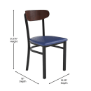 Flash Furniture XU-DG6V5BLV-WAL-GG Dining Chair w/ Solid Back & Blue Vinyl Seat - Steel Frame, Black thumbnail 3