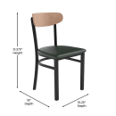 Flash Furniture XU-DG6V5GNV-NAT-GG Dining Chair w/ Solid Back & Green Vinyl Seat - Steel Frame, Black thumbnail 3
