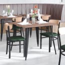 Flash Furniture XU-DG6V5GNV-NAT-GG Dining Chair w/ Solid Back & Green Vinyl Seat - Steel Frame, Black thumbnail 4