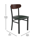 Flash Furniture XU-DG6V5GNV-WAL-GG Dining Chair w/ Solid Back & Green Vinyl Seat - Steel Frame, Black thumbnail 3