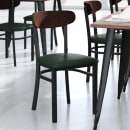 Flash Furniture XU-DG6V5GNV-WAL-GG Dining Chair w/ Solid Back & Green Vinyl Seat - Steel Frame, Black thumbnail 4