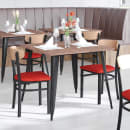 Flash Furniture XU-DG6V5RDV-NAT-GG Dining Chair w/ Solid Back & Red Vinyl Seat - Steel Frame, Black thumbnail 4