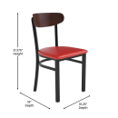 Flash Furniture XU-DG6V5RDV-WAL-GG Dining Chair w/ Solid Back & Red Vinyl Seat - Steel Frame, Black thumbnail 3
