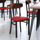 Flash Furniture XU-DG6V5RDV-WAL-GG Dining Chair w/ Solid Back & Red Vinyl Seat - Steel Frame, Black thumbnail 4