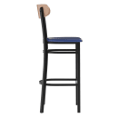 Flash Furniture XU-DG6V6BLV-NAT-GG Bar Stool w/ Boomerang Back & Blue Vinyl Seat - Steel Frame, Black thumbnail 2