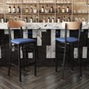 Flash Furniture XU-DG6V6BLV-NAT-GG Bar Stool w/ Boomerang Back & Blue Vinyl Seat - Steel Frame, Black thumbnail 4