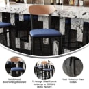 Flash Furniture XU-DG6V6BLV-NAT-GG Bar Stool w/ Boomerang Back & Blue Vinyl Seat - Steel Frame, Black thumbnail 5