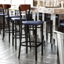 Flash Furniture XU-DG6V6BLV-WAL-GG Bar Stool w/ Boomerang Back & Blue Vinyl Seat - Steel Frame, Black thumbnail 4