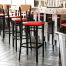 Flash Furniture XU-DG6V6RDV-NAT-GG Bar Stool w/ Boomerang Back & Red Vinyl Seat - Steel Frame, Black thumbnail 4
