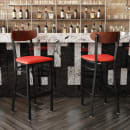 Flash Furniture XU-DG6V6RDV-WAL-GG Bar Stool w/ Boomerang Back & Red Vinyl Seat - Steel Frame, Black thumbnail 4
