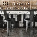 Flash Furniture XU-DG-TP001B-24-PL1B-GG Counter Height Stool w/ 24" Black Wood Seat - Steel, Gray thumbnail 4