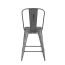 Flash Furniture XU-DG-TP001B-24-PL1G-GG Counter Height Stool w/ 24" Gray Wood Seat - Steel, Gray thumbnail 2