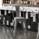 Flash Furniture XU-DG-TP001B-24-PL1G-GG Counter Height Stool w/ 24" Gray Wood Seat - Steel, Gray thumbnail 4