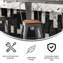 Flash Furniture XU-DG-TP001B-24-PL1T-GG Counter Height Stool w/ 24" Teak Wood Seat - Steel, Gray thumbnail 5