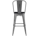 Flash Furniture XU-DG-TP001B-30-PL1B-GG Counter Height Stool w/ 30" Black Wood Seat - Steel, Gray thumbnail 2