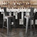 Flash Furniture XU-DG-TP001B-30-PL1G-GG Counter Height Stool w/ 30" Gray Wood Seat - Steel, Gray thumbnail 4