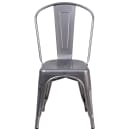 Flash Furniture XU-DG-TP001-GG Stacking Side Chair w/ Vertical Slat Back - Distressed Metal Frame, Silver thumbnail 6
