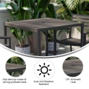 Flash Furniture XU-DG-UH8100-GY-GG Rectangular Outdoor Dining Table w/ Umbrella Holder - Steel, Gray thumbnail 5