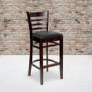 Flash Furniture XU-DGW0005BARLAD-WAL-BLKV-GG Bar Stool w/ Ladder Back & Black Vinyl Seat, Walnut thumbnail 9