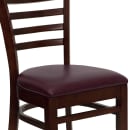 Flash Furniture XU-DGW0005LAD-MAH-BURV-GG Restaurant Chair w/ Ladder Back & Burgundy Vinyl Seat - Beechwood Frame, Mahogany Finish thumbnail 7
