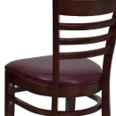Flash Furniture XU-DGW0005LAD-MAH-BURV-GG Restaurant Chair w/ Ladder Back & Burgundy Vinyl Seat - Beechwood Frame, Mahogany Finish thumbnail 8