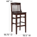 Flash Furniture XU-DG-W0006BAR-WAL-GG Bar Stool w/ School House Back & Wood Seat, Walnut thumbnail 2