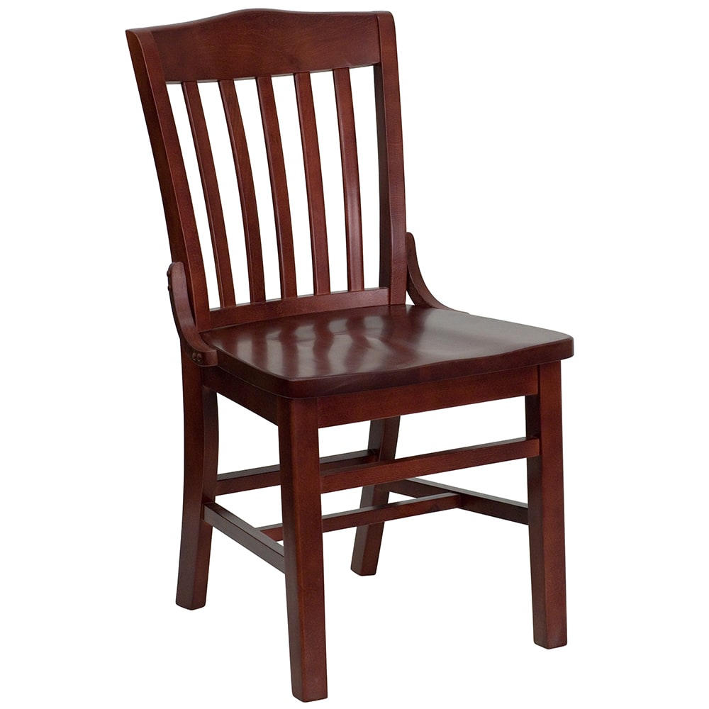 Flash Furniture XU-DG-W0006-MAH-GG Restaurant Chair w/ Schoolhouse Back - Beechwood Frame, Mahogany Finish
