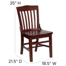 Flash Furniture XU-DG-W0006-MAH-GG Restaurant Chair w/ Schoolhouse Back - Beechwood Frame, Mahogany Finish thumbnail 2