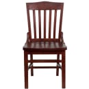Flash Furniture XU-DG-W0006-MAH-GG Restaurant Chair w/ Schoolhouse Back - Beechwood Frame, Mahogany Finish thumbnail 6