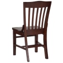 Flash Furniture XU-DG-W0006-WAL-GG Restaurant Chair w/ Schoolhouse Back - Beechwood Frame, Walnut Finish thumbnail 5