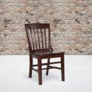 Flash Furniture XU-DG-W0006-WAL-GG Restaurant Chair w/ Schoolhouse Back - Beechwood Frame, Walnut Finish thumbnail 9