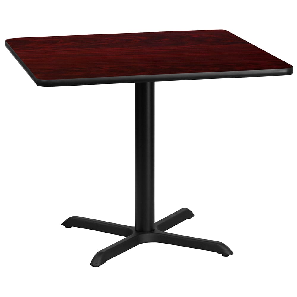 Flash Furniture XU-MAHTB-3636-T3030-GG 36" Square Dining Height Table w/ Mahogany Laminate Top - Cast Iron Base