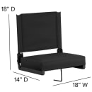 Flash Furniture XU-STA-BK-GG Grandstand Outdoor Folding Stadium Seat - Black Canvas w/ Black Aluminum Frame thumbnail 2